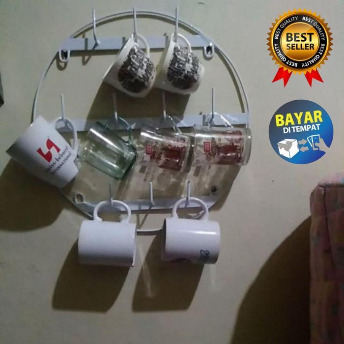 Rak gelas / rak gelas gantung / rak gelas dinding / rak gelas susun - Putih
