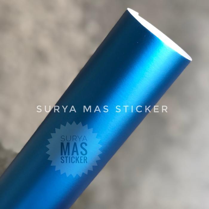 sticker stiker skotlet metalik metallic matte dove doff - Biru Muda