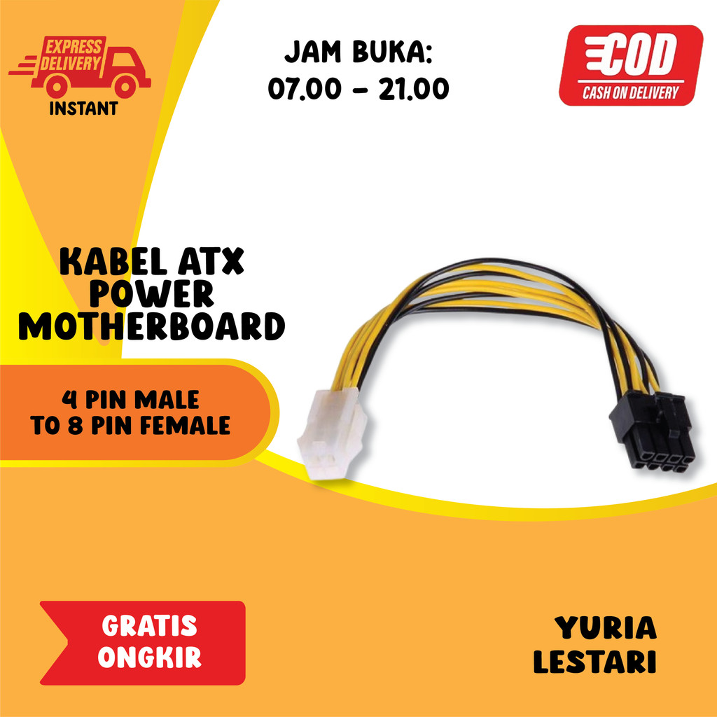 KABEL ATX 4 PIN MALE TO 8 PIN FEMALE POWER MOTHERBOARD best