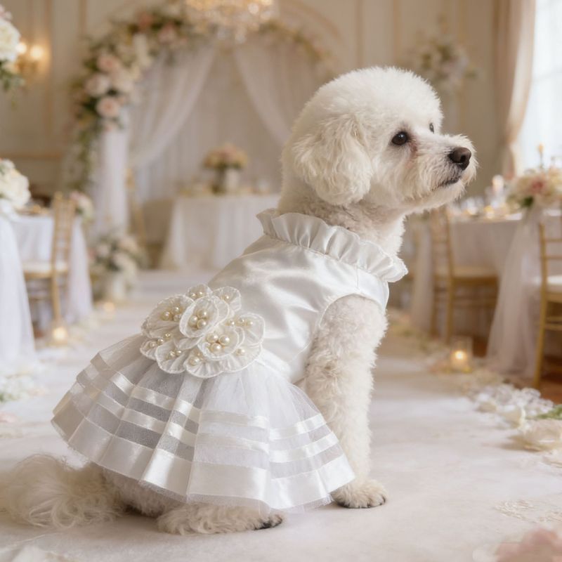 [TamanPet] Pakaian anjing gaun pengantin anjing gaun gaun anjing gaun gaun anjing kualitas kulit