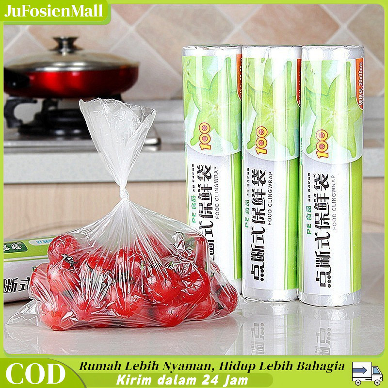 JuFosienMall PE PLASTIK 20*30CM WRAPPING MAKANAN ROLL  CLING WRAP PLASTIK WRAPING PEMBUNGKUS MAKANAN