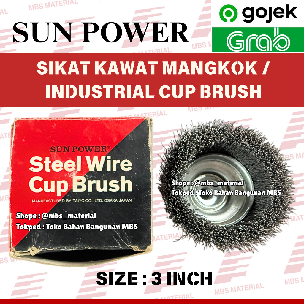 INSTANT & SAME DAY | Sun Power - Sikat Kawat Mangkok / Industrial Wire Cup Brush (3 Inch)