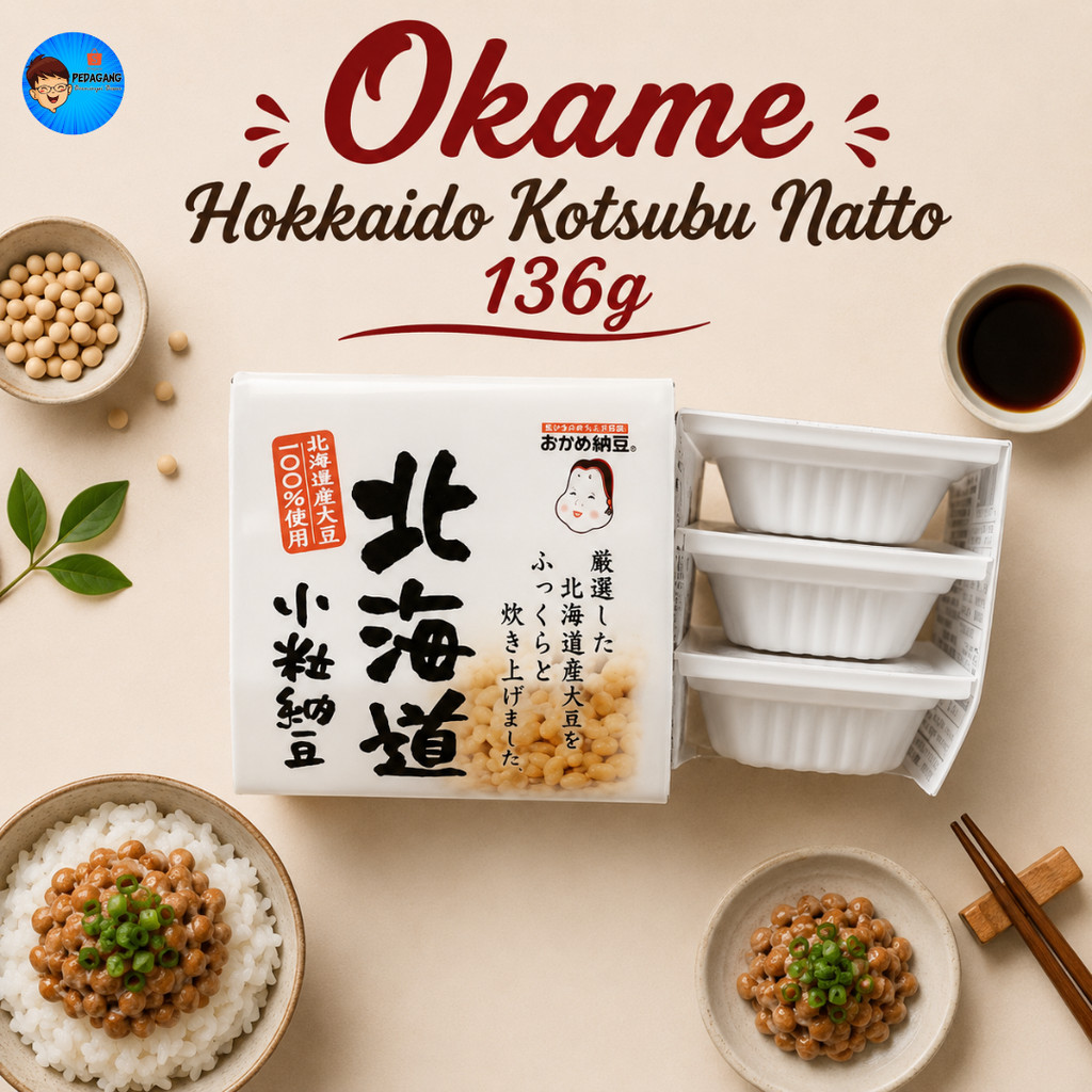 [PBB] Okame Hokkaido Kotsubu Natto 136g / Kedelai Fermentasi Jepang / Natto Siap Makan / Makanan Tra