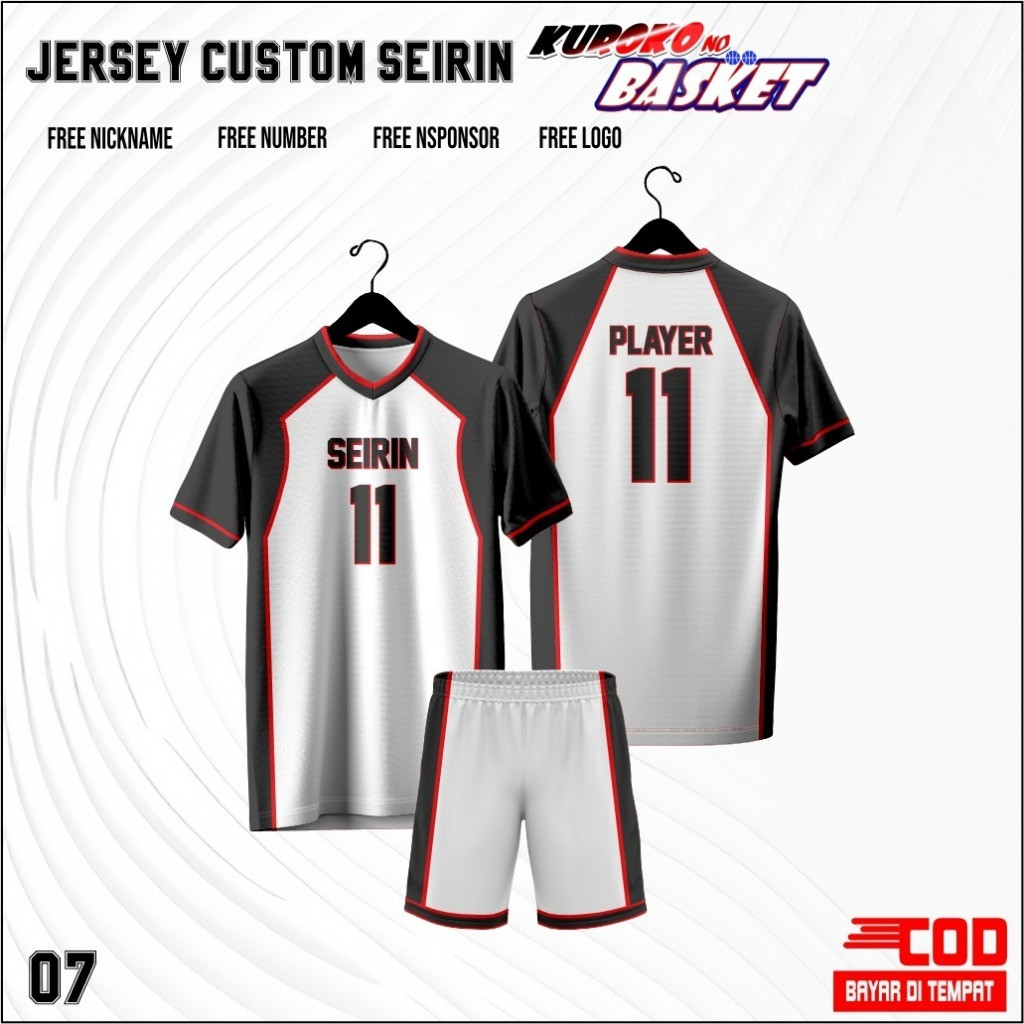 jersey custom anime kuroko basket 07 terbaru  2025 Premium Gratis Pasang Nama