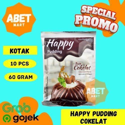 NUTRIJELL HAPPY PUDDING COKELAT 1 KOTAK 10 PCS 60Gr - 60 Gr Gram Puding Chocolate Coklat Nutri Jell 