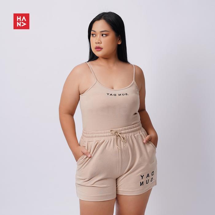 Hana Fashion - Kimmy Set Sunday Printing/Set Tank Top dan Celana Pendek Wanita- ST026 Setelan Baju -