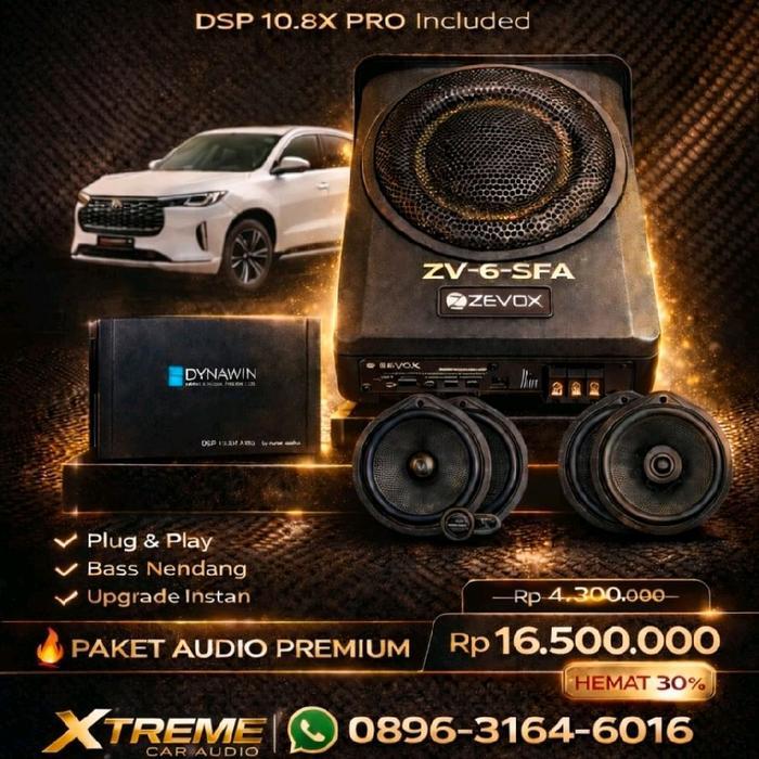 Paket Audio Venom OEM CHERY TIGGO 9 dengan DSP Dynawin 10.8X PRO & ZV-6-SFA Active Subwoofer untuk K