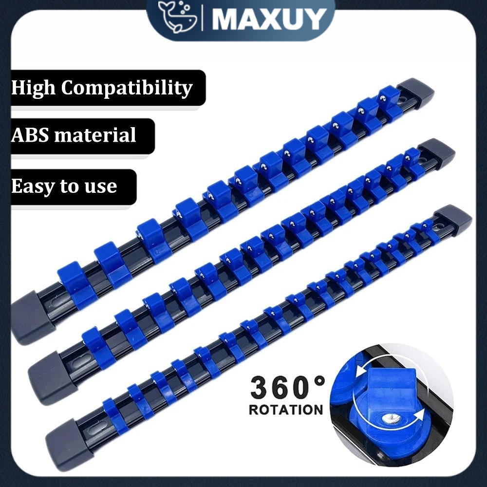Set Tempat Socket Mata Tools Socket Rail 1/2 Holder Mata Kunci Socket