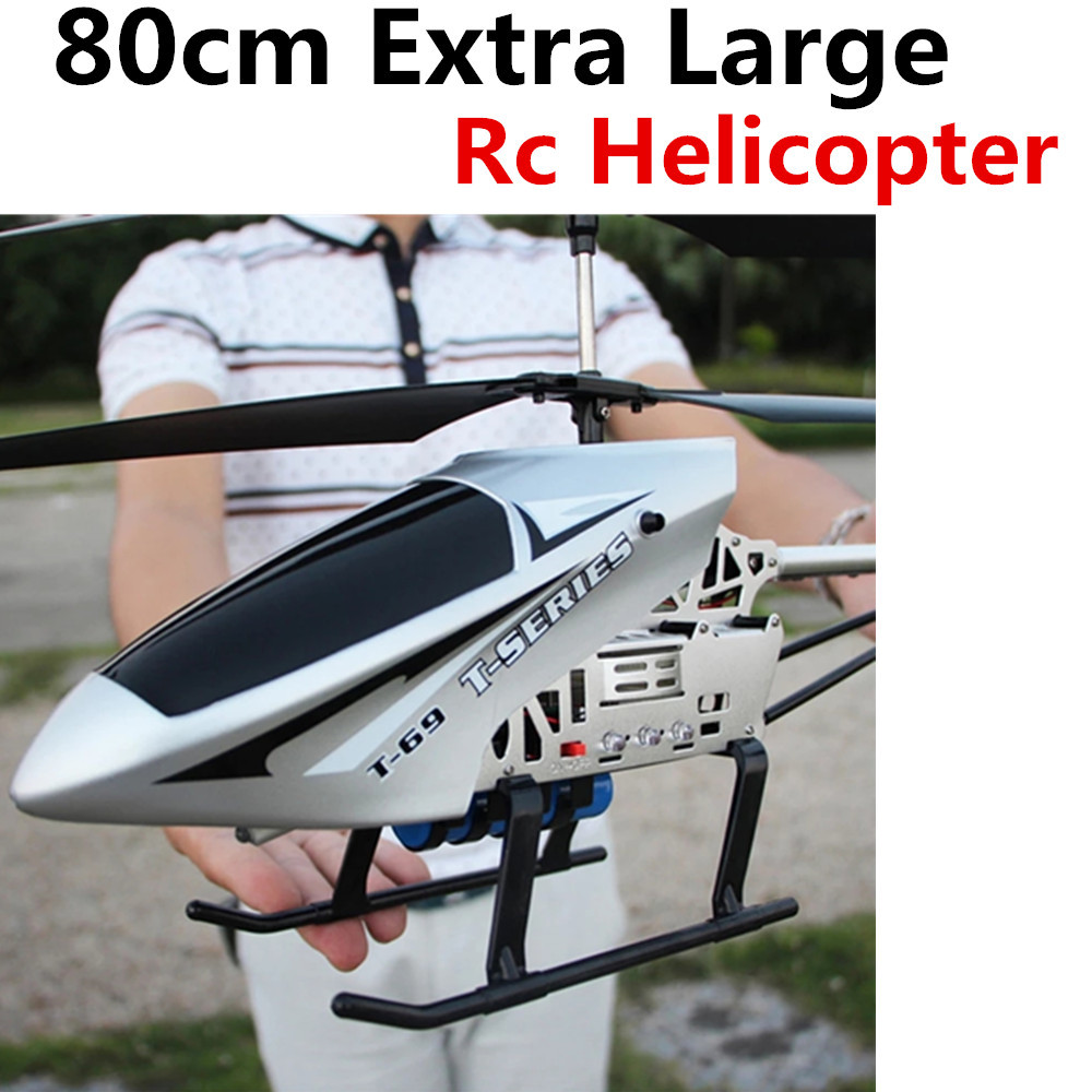 New Rc Helicopter 3.5 80cm Extra Durable Big Plane With LED Lights Outdoor Alloy RC Helicopters Cont