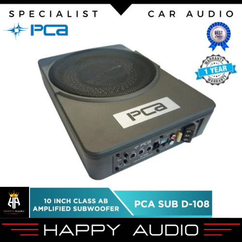 Subwoofer Aktif Kolong Jok Mobil PCA D-108 10 Inch Class AB Power Amplified Subwoofer Ori Bergaransi