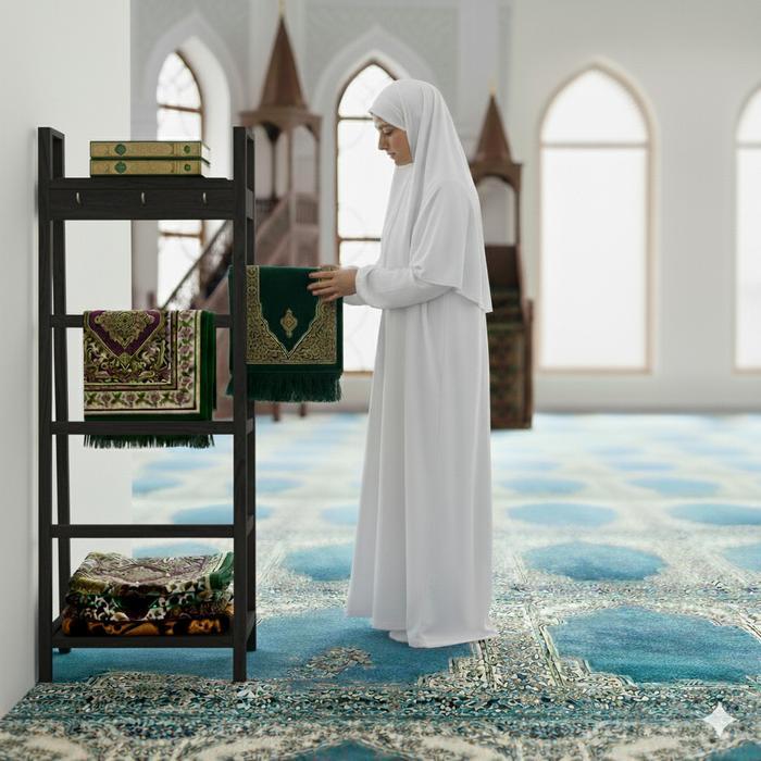 Rak Mukena Minimalis Tempat Mukena dan Sajadah  - rak peralatan sholat rak baju - Hitam