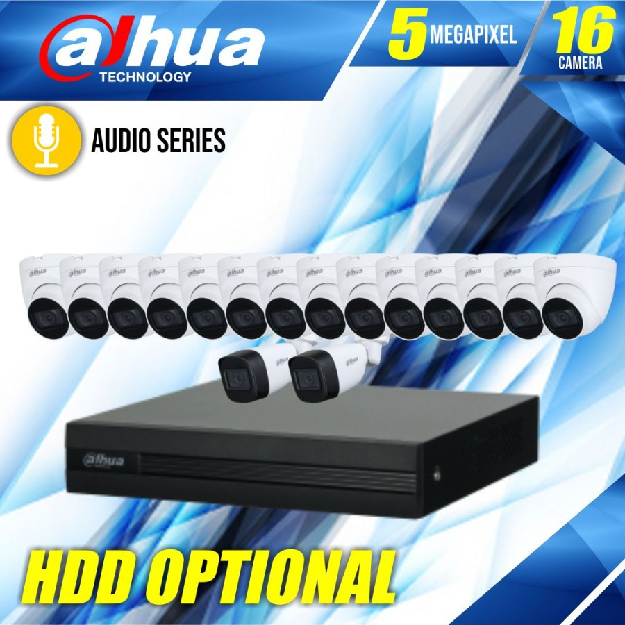 PAKET CCTV DAHUA 16CH AUDIO 5MP / CCTV DAHUA AUDIO 16 CAMERA - 5MP