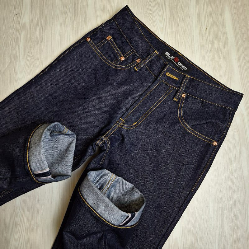 RAW DENIM Celana Denim Selvedge Accent BLR modern, Selvedge Accent Original, Celana Pria Selvedge