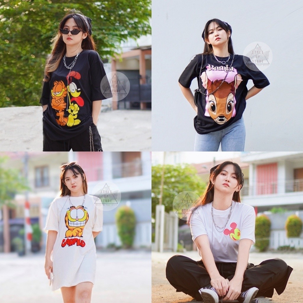 ZARA BERSHKA T-SHIRT GARFIELD x MICKEY x BAMBI
