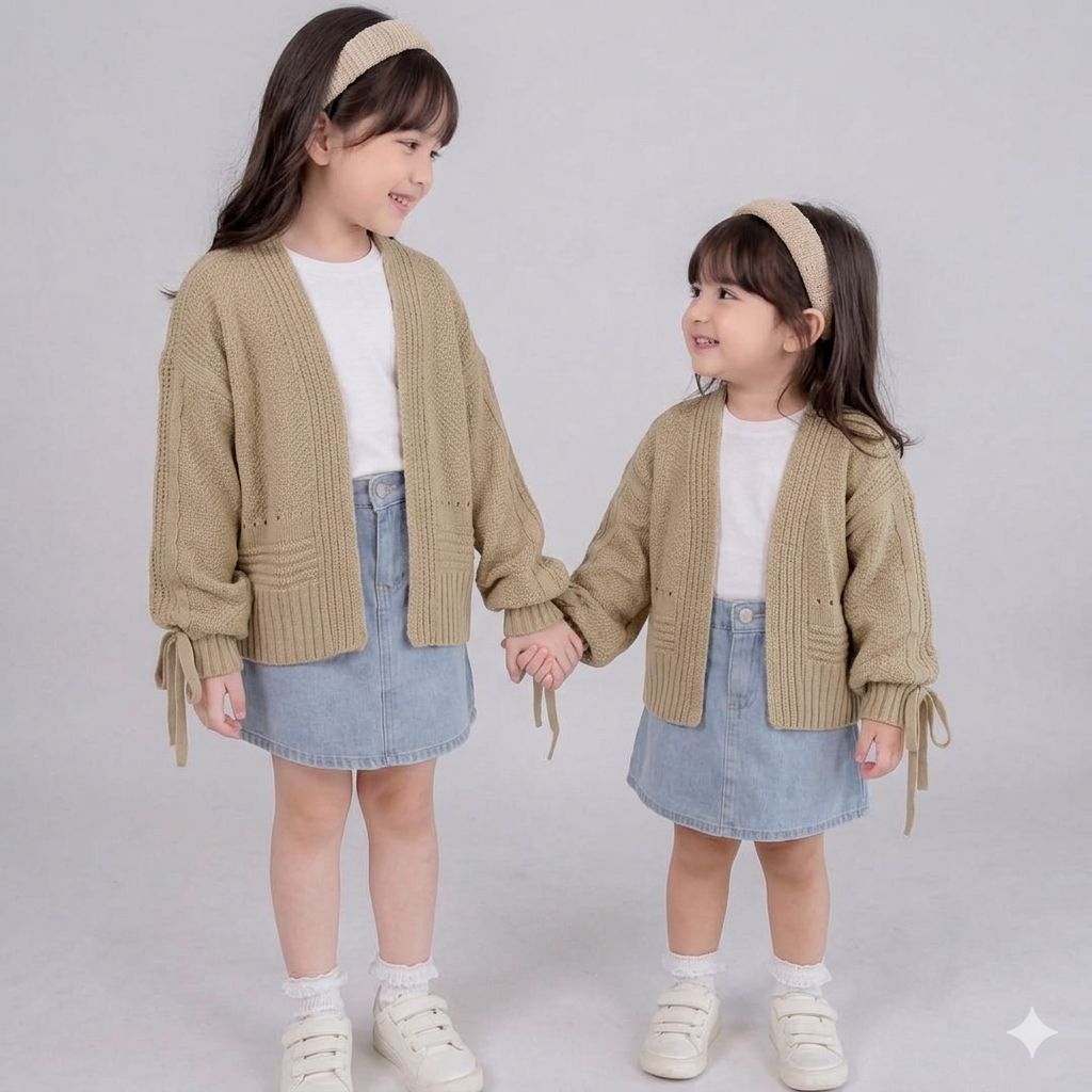 Kids Atasan Rajut Anak Perempuan Sweater Rajut Anak-Sweater Rajut Turtleneck Anak Cewek Couple