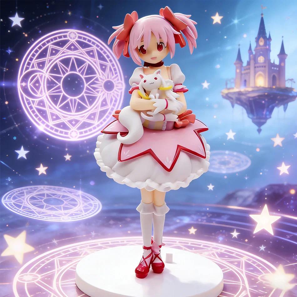 Puella Magi Madoka Magica Anime Figure Kaname Madoka Wit Ver. Kyubey Prize Figure Desktop Decor Coll