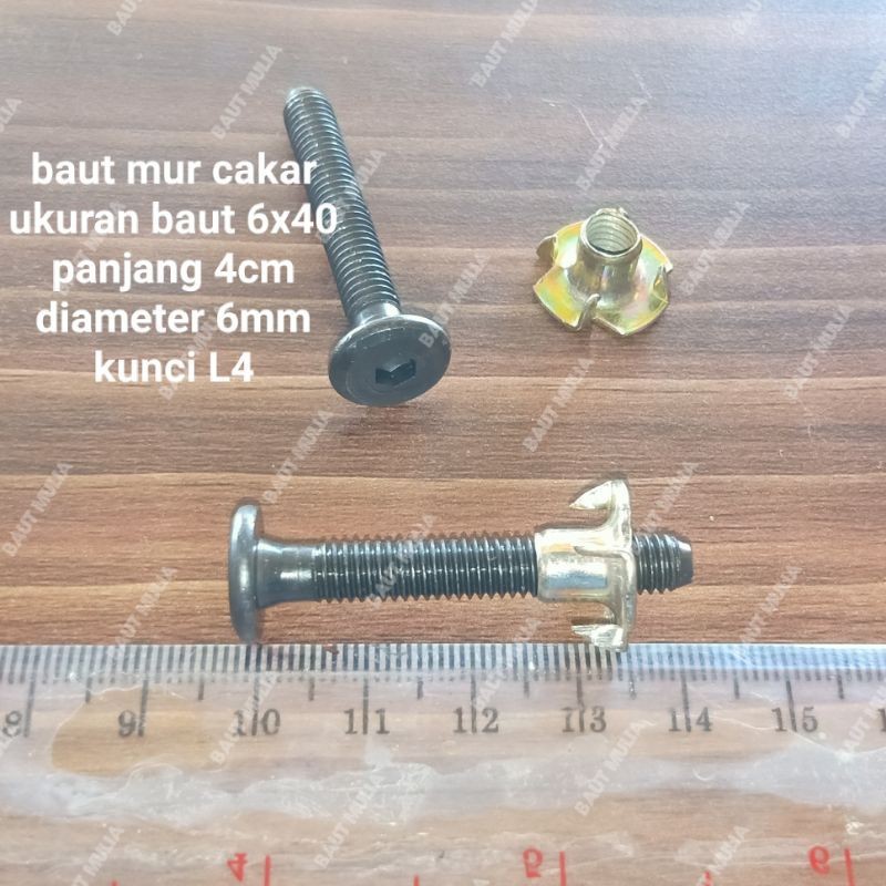 BAUT SPEAKER 6x40 JCBC 4 CM MUR CAKAR HITAM FULL ULIR