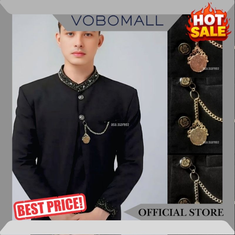 Bros Beskap Pria Jawa Sunda Betawi/Bros Rantai Jas/Bros Cowok/Bros Baju Adat Laki Laki/Baju Adat Per