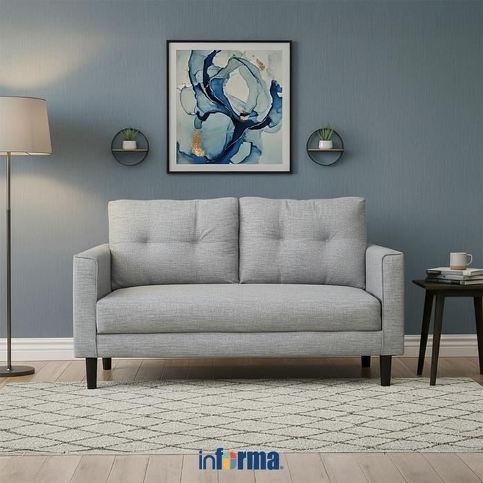 Informa Neo Aryana Sofa Fabric 2 Seater - Abu-Abu Sofa Ruang Tamu Kursi Sofa Sofa Minimalis Kursi Ru