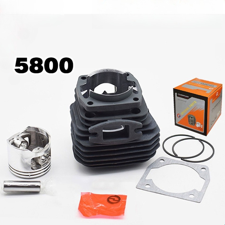 Cylinder Blok Assy Mesin Chain Saw 5800 Boring Senso Kecil 45mm Komplit Silinder Blok Sinso Mini
