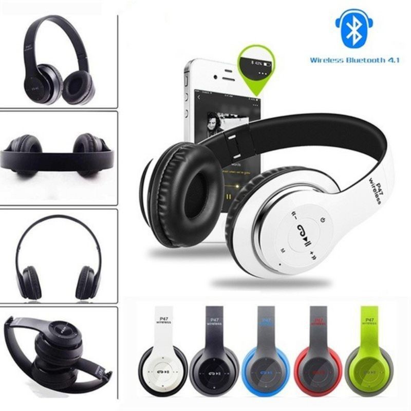 Titani El-1330  (warna random) P47 Headset bando Wireless Bluetooth dengan Kabel / AUX / Radio