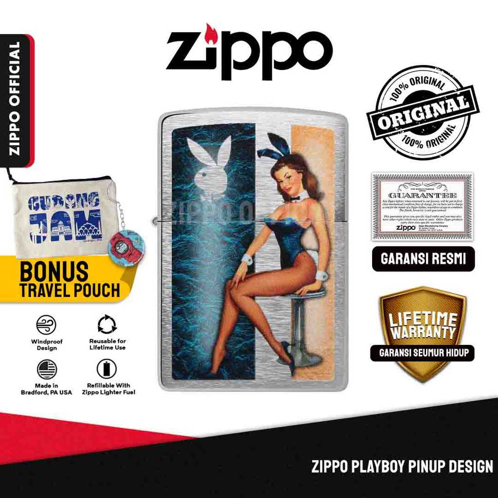 Zippo Playboy Pinup Design 48374 | Garansi Lifetime | Original USA