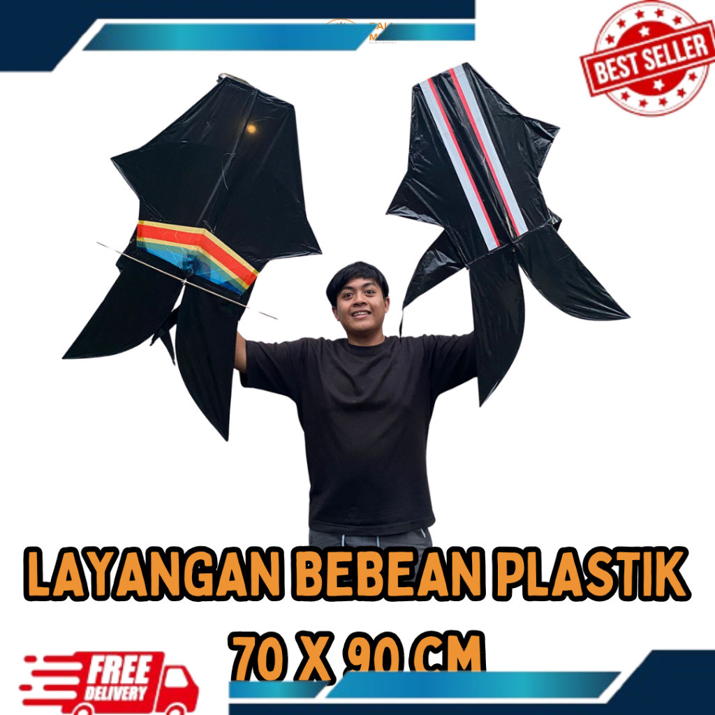 Layangan Bebean plastik mini 70 x 80 cm meter - Bebean plastik Mini - Layangan Ikan Bali - Layangan 