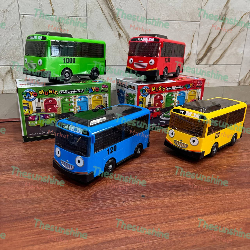 Mainan Bus Mobil Tayo Ada Musik Dan Lampu / Mainan Tayo Baterai Musik / Litte Tayo Bus