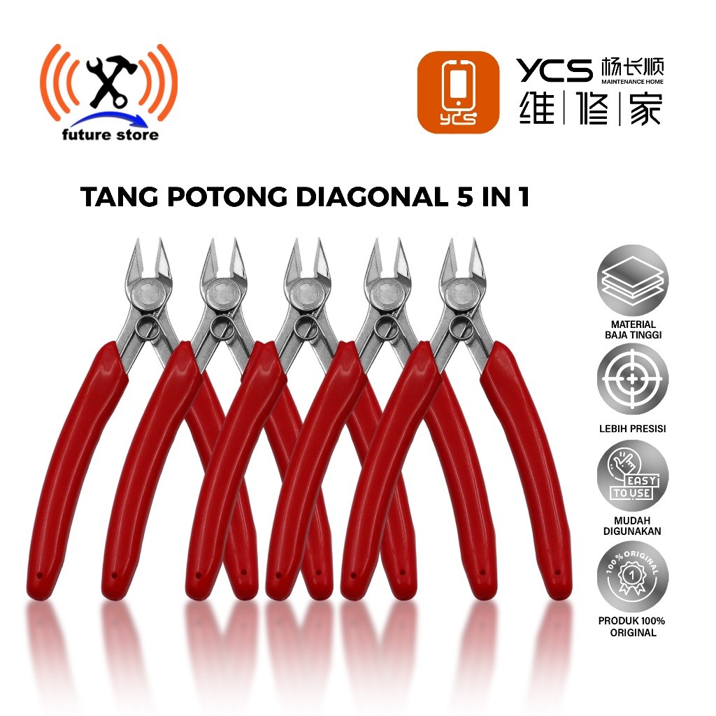 WOKER.ID YCS TANG POTONG DIAGONAL 180 ORIGINAL - YCS DIAGONAL PLIERS - TANG POTONG KABEL - ALAT POTO
