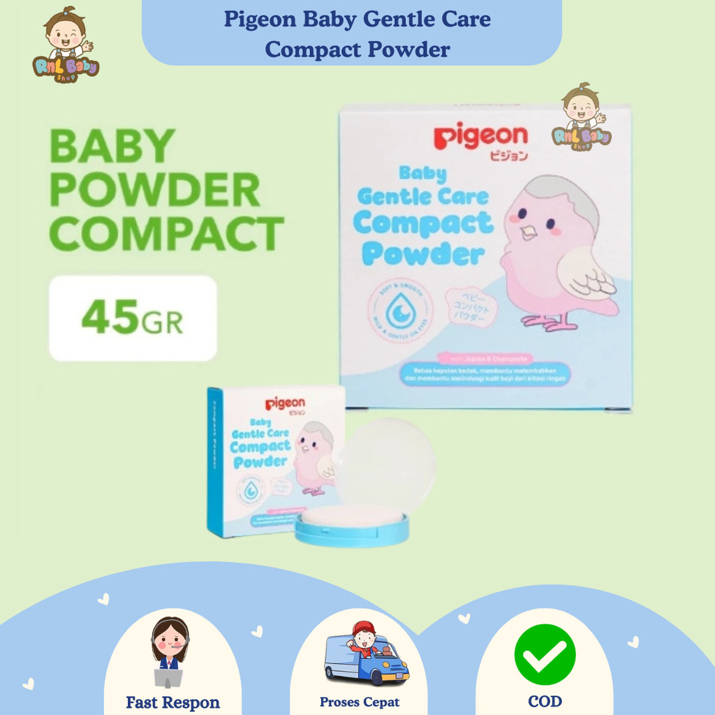 Pigeon Baby Gentle Care Compact Powder Cake Set Chamomile 45 gr - Bedak Padat Bayi