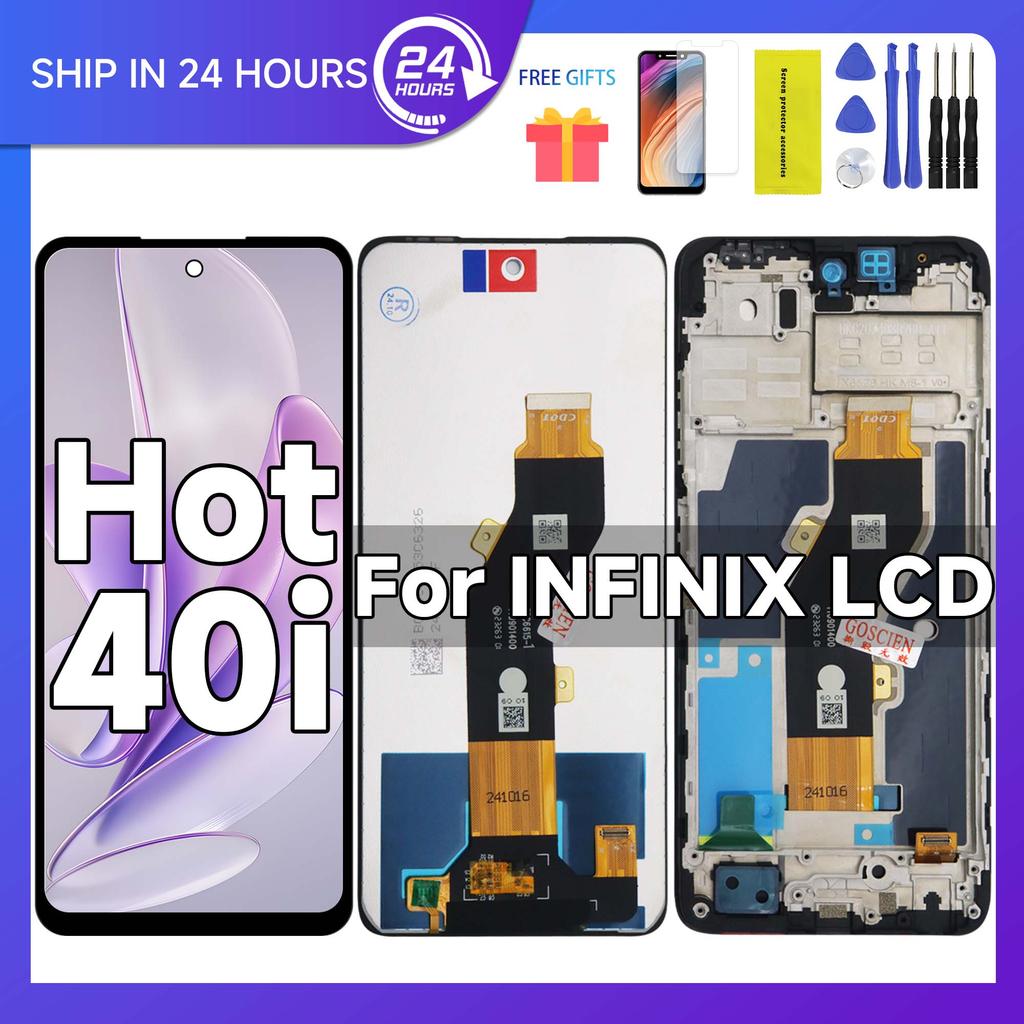 6.56 LCD For Infinix Hot 40i X6528 X6528B splay For Infinix Hot 40i Screen Tou Panel gitizer Replace