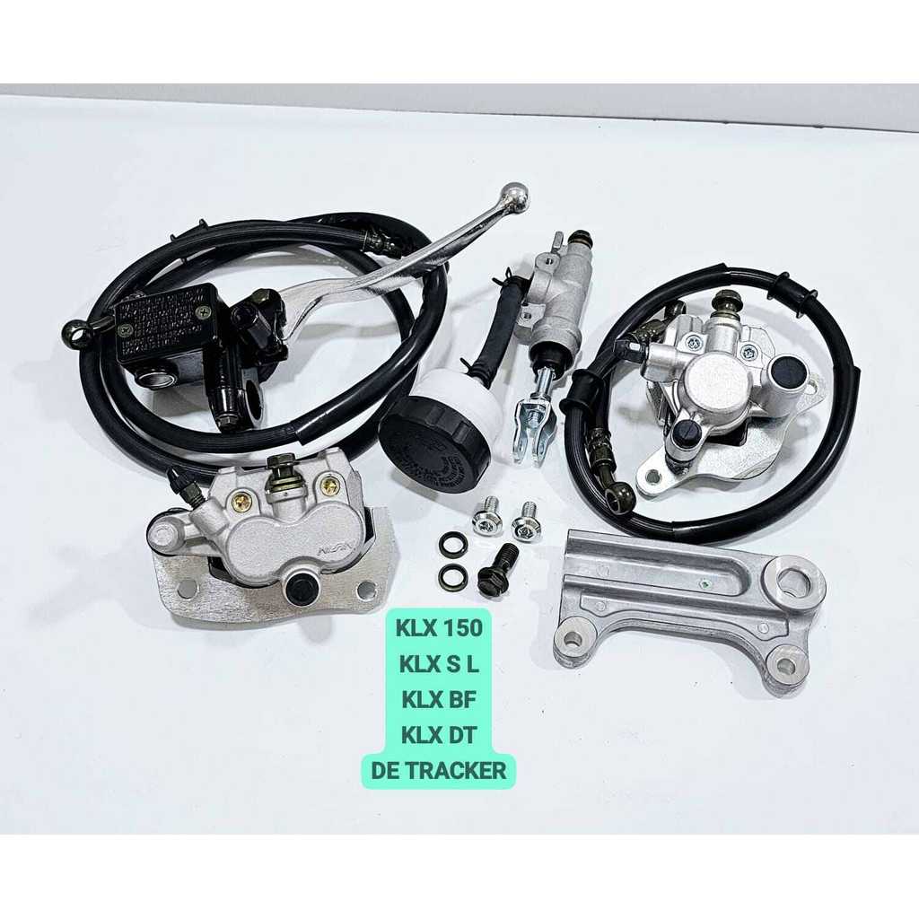 KALIPER DEPAN BELAKANG KLX 150 KLX S L KLX BF KLX DT DE TRACKER TREKER SET KAMPAS BREKET SELANG REM 