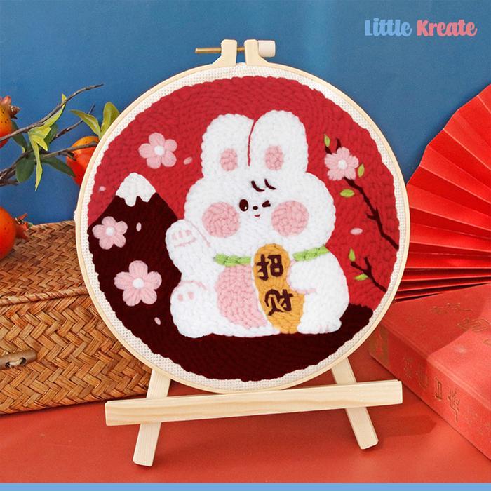 BigPunch#02 (46-90) - DIY Punch Needle Embroidery Set / Paket Sulam - Deer, tanpa Punch Needle Terla