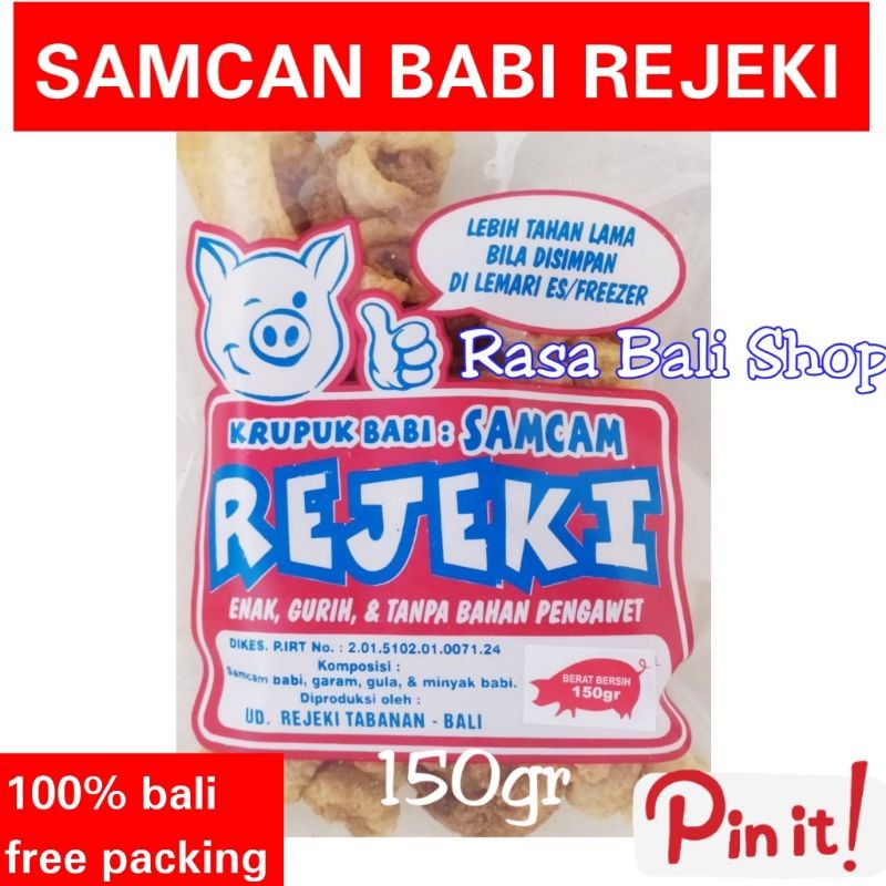 SAMCAN REJEKI 150GR, KRUPUK RAMBAK, KRUPUK BABI, SAMCAN BABI, KULIT REJEK