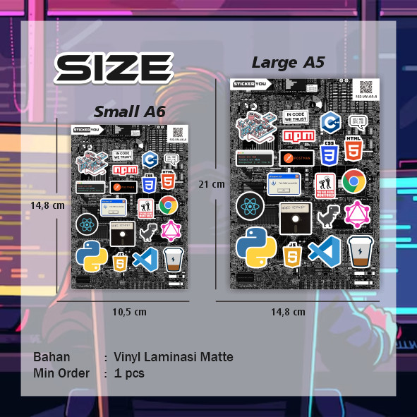 Sticker PROGRAMMER Sticker Tumbler | Stiker Vinyl Laminasi Premium | Anti Air