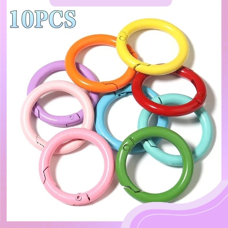 Grosir (10PCS) Ring gantungan kunci|o ring|Pengait gantungan kunci|Kaitan gantungan kunci-berwarna-w