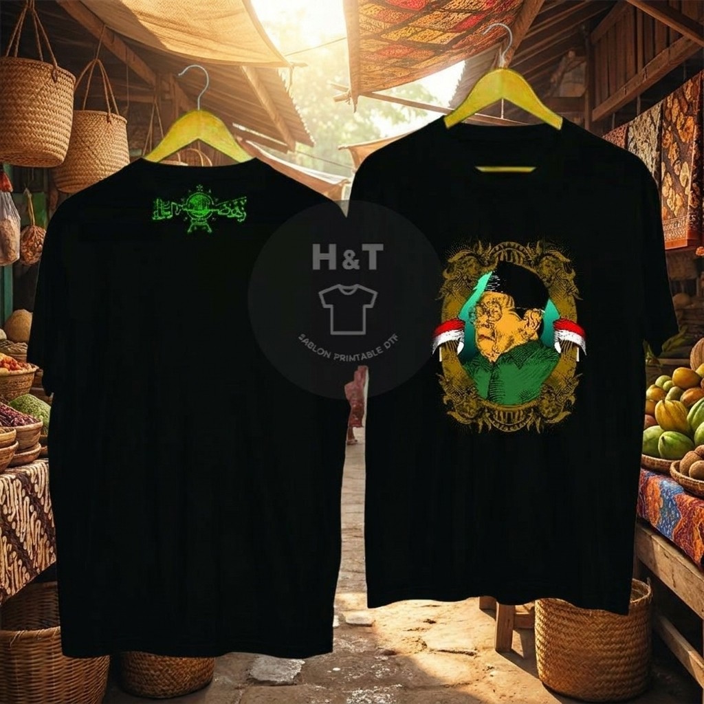 [STOK TERBATAS] Kaos Gus Dur Kopi Hitam Premium - T-Shirt Tokoh NU Nahdlatul Ulama - Kaos Santri Eks