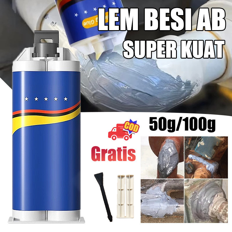50g/100g Lem Ab Besi Super Kuat Tahan Panas Lem Perekat Lem Ab Epoxy Penambal Besi Lem Tangki Bensin