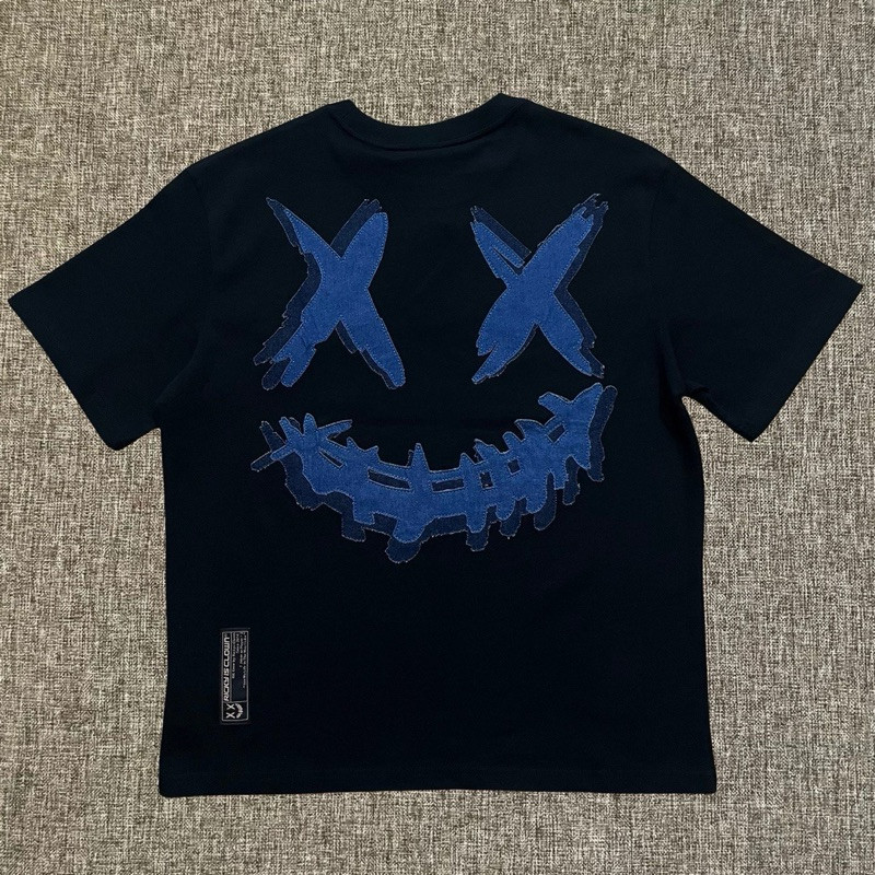 HOT Ricky Is Clown Double Layer Denim Patch Tee Black Original / Baju Kaos RickyisClown Authentic