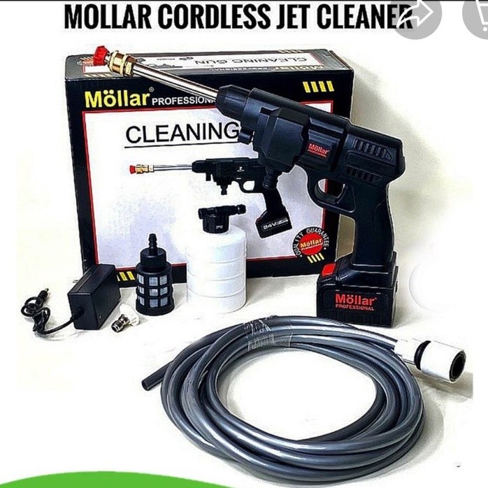 Mesin Cuci Motor Cordless MOLLAR 24V - Alat Semprot Cuci Mobil Turbo Bisa Sabun - Cleaning Gun MOLLA