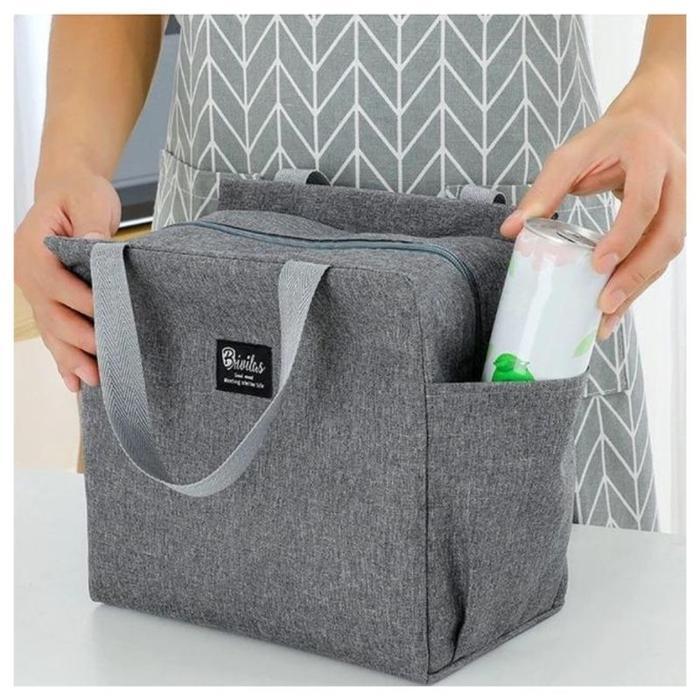 TAS BEKAL TAHAN PANAS / TAS BEKAL MAKANAN JUMBO ANTI AIR TAHAN PANAS - Abu-abu