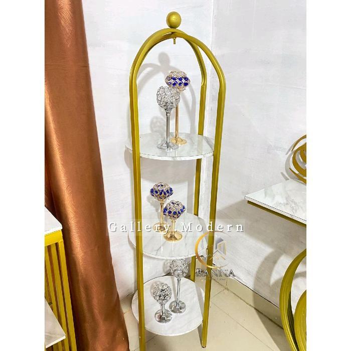 COD rak sangkar burung | rak sudut ruang tamu aestetic | rak sangkar burung gold - 200, putih