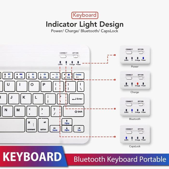 Advan Tab VX Lite Tablet 2023 Bluetooth Keyboard Kibod Mouse Mos Warna - KEYBOARD BLACK