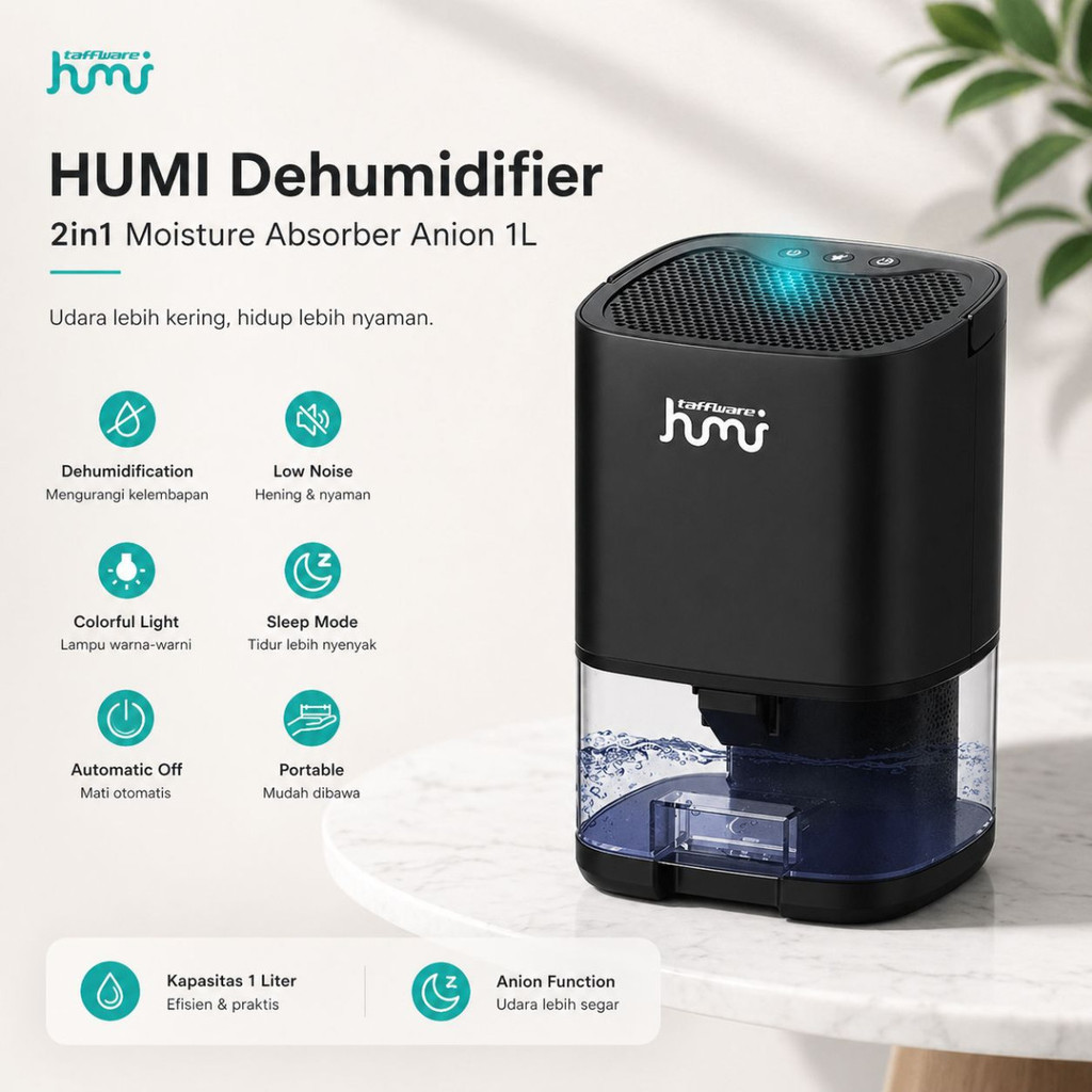 Dehumidifier 2 in 1 Moisture Absorber Anion Purification 1 L - H2102