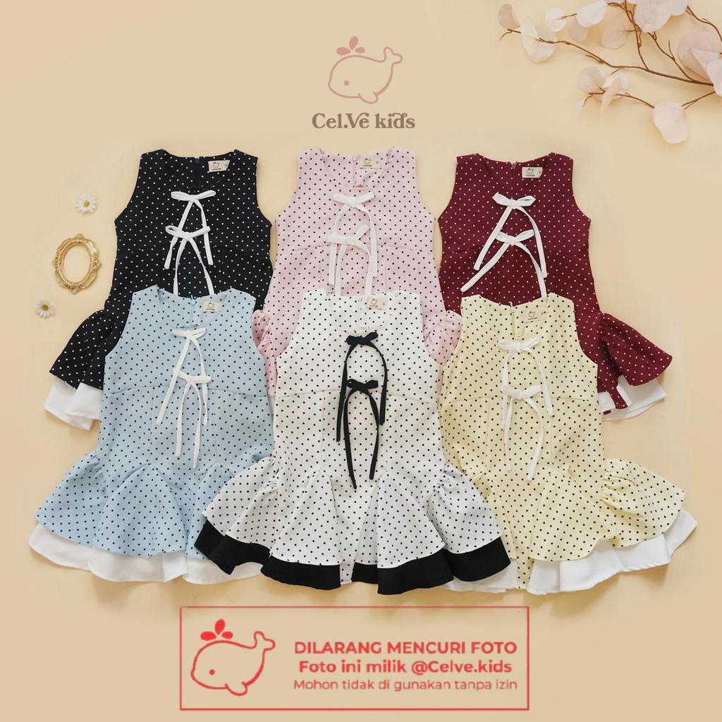 CELVEkids - Stella Dress Baju Anak Perempuan Korean style semiwool usia 1-8th