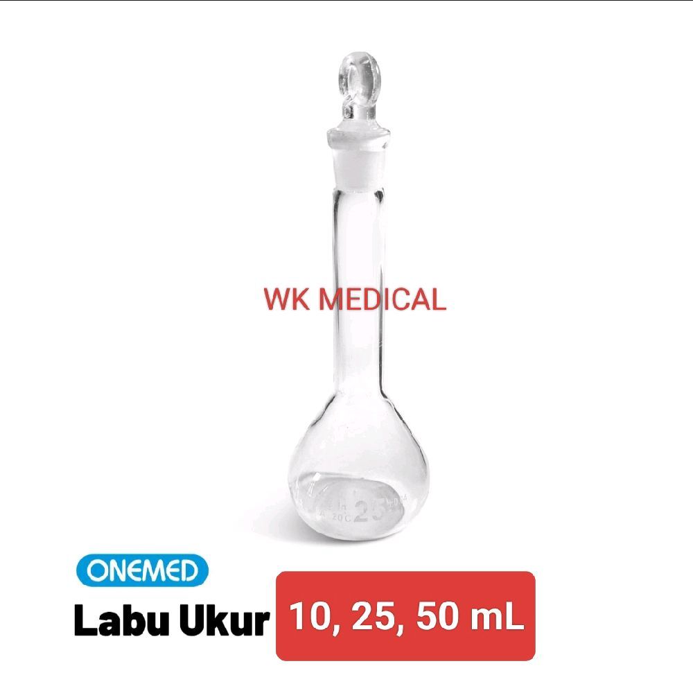 ONEMED Labu Ukur Kaca Laboratorium  Volumetric Flask 10 25 50 ml