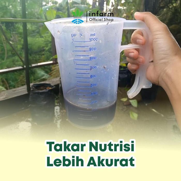 INFARM - Gelas Ukur Plastik Takar Nutrisi 1000 ml / 1 liter  Buah Gelas takar Nutrisi Pupuk Cair Org