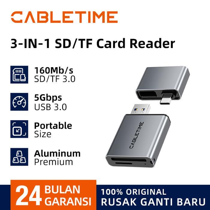CABLETIME Card Reader Micro SD Card Reader USB Memory Card Adapter