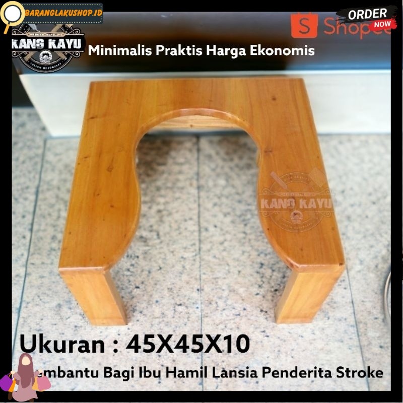 Kursi toilet jongkok Kursi wc duduk portabel kursi kloset duduk bahan kayu BRL