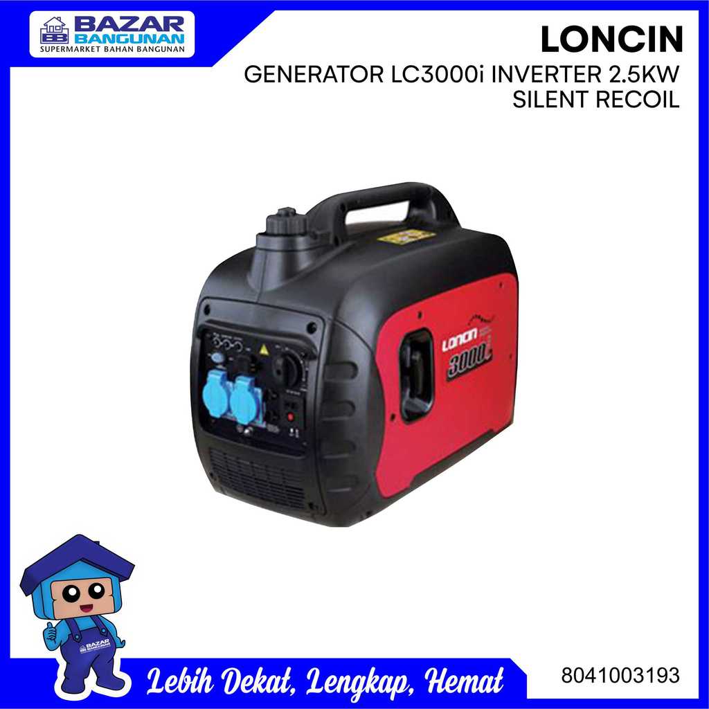 [FREE ONGKIR]: MESIN GENSET GENERATOR LISTRIK PORTABLE LONCIN LC 3000i LC3000i 2500 W